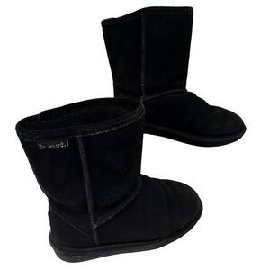 Bearpaw Youth Black Suede Shearling Boots (Size 3Y)
